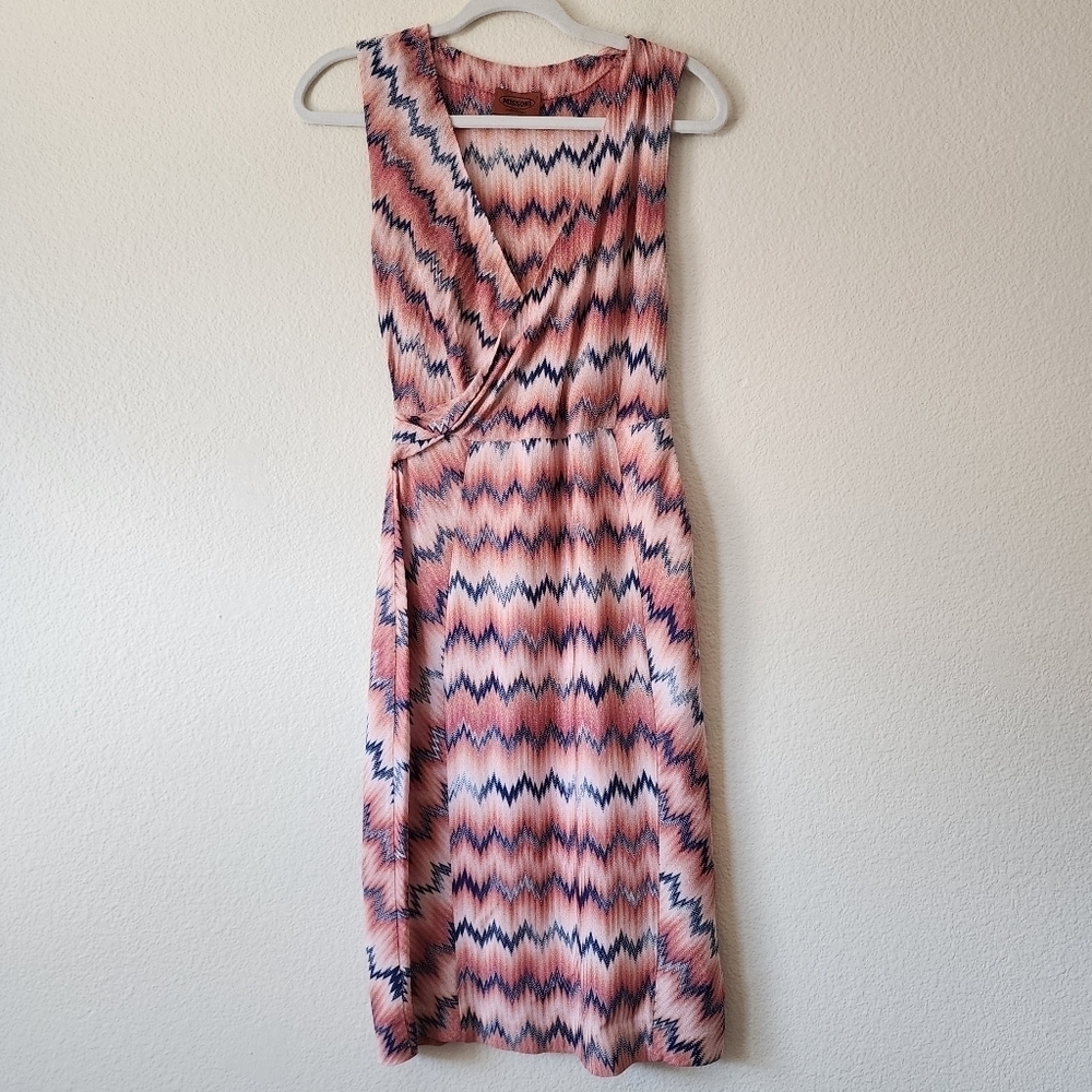 Missoni Orange label Pink and Blue Zigzag Patterned Dress